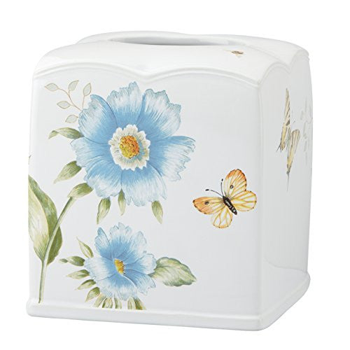 BLUE FLORAL GARDEN TISSUE HOLDER