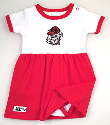 Georgia Bulldogs Baby Onesie Dress (NB - 3 Months, Color Trim)