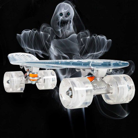 Ghost - 22" Complete - Clear Deck - White Wheels