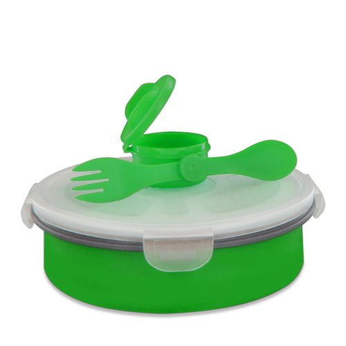 Collapsible Silicone Meal Kit - Delux Salad Bowl (Green)