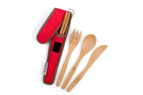 Eco-friendly Reusable Bamboo Utensil Set by To-Go Ware (Cayenne)