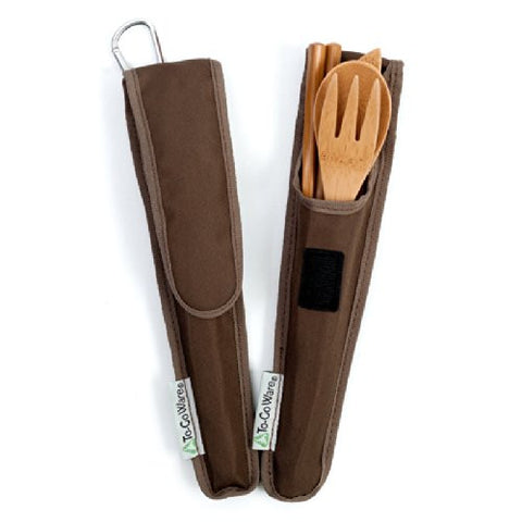 To-Go Ware RePEaT Bamboo Utensil Set with Recycled PET Carrycase, in French Roast Cover