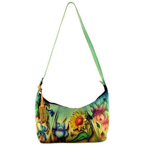 Floral Dreams - Medium Zippered Hobo Bag