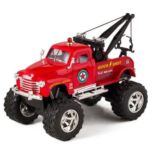 Monster Chevy Tow Truck - Red - 5"