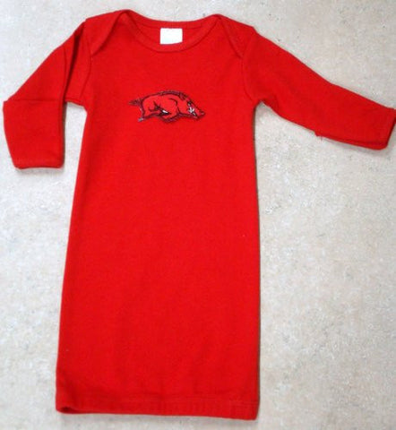 Arkansas Razorbacks Layette Gown (NB - 3 Months, School Color)
