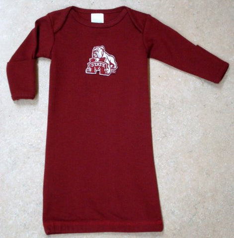 Mississippi State Bulldogs Layette Gown (NB - 3 Months, School Color)