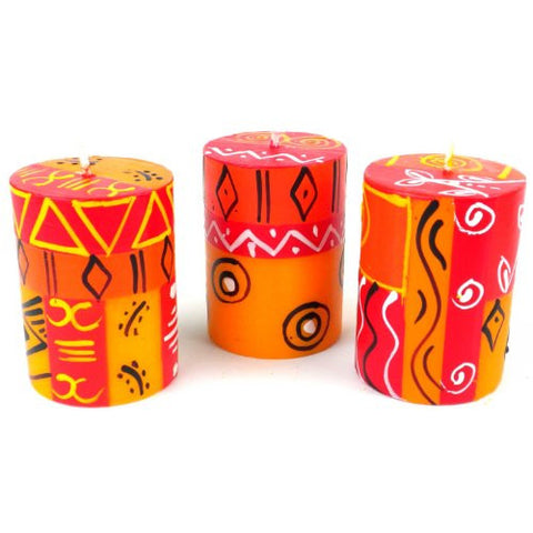 Hand Painted Candles - Three in Box - Zahabu Design