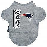 New England Patriots Dog Tee Shirt, gray, x-large