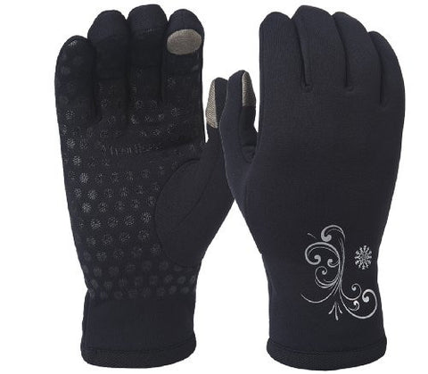 Power Glove, black/black, swirl metallic print, L