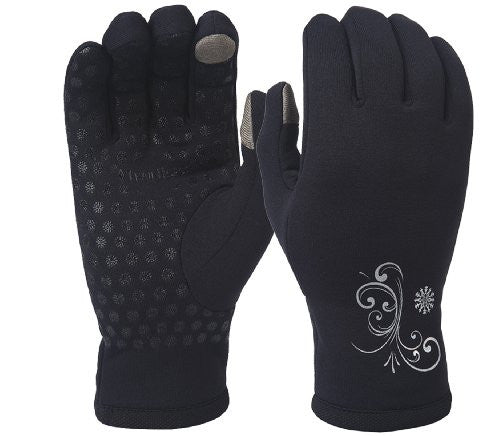 Power Glove, black/black, swirl metallic print, M