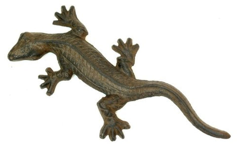 Cast Iron Gecko Figure Set of 2 (9" long x 4 1/2" wide)