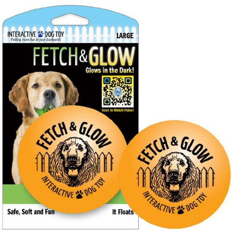 American Dog Toys Fetch and Glow Ball, Large, Orange