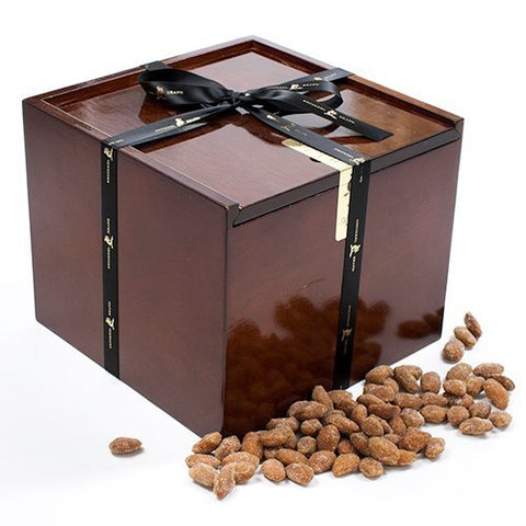Creme Brulee Almonds, 36 oz Wood Gift Box