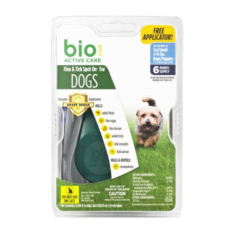 Bio Spot Active Care Flea & Tick Spot On With Applicator for Small Dogs (5-14 lbs.)  6 Month Supply