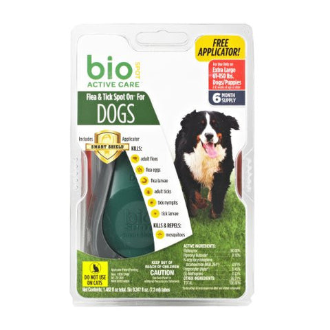 Bio Spot Active Care Flea & Tick Spot On With Applicator for Extra Large Dogs (61-150 lbs.) 6 Month Supply