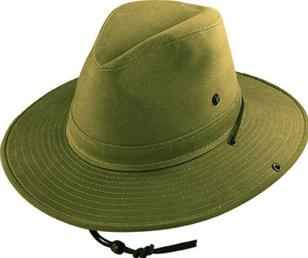 Aussie - Poly Cotton Twill with Lining, 3" Brim, Snap up Brim, Olive, X-Large