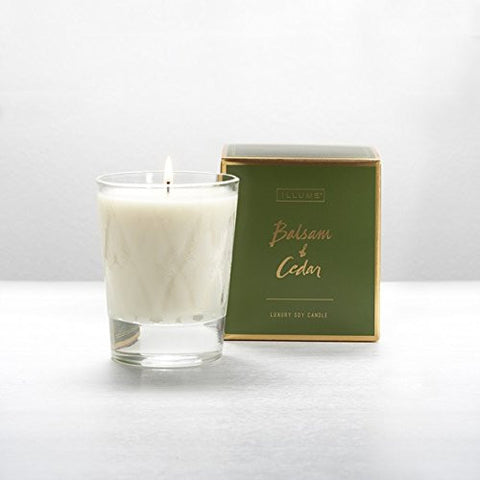 Large Boxed Glass Candle, 9.5 oz - Balsam & Cedar