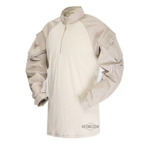 TruSpec - TRU Long Sleeve 1/4 Zip Combat Shirt  65/35 Polyester Cotton Rip-Stop- Navy - X Large