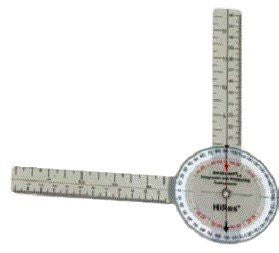Baseline HiRes 360 degree clear plastic goniometer, 8 inches