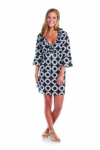 Anna Bell Tunic - Black Honeycomb,Size: Large