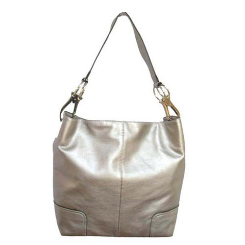 Classic Tall Large TOSCA Hobo Shoulder Handbag Silver Buckles Italy (Silver)
