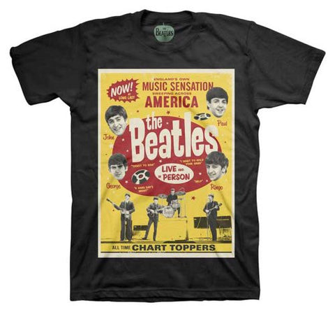The Beatles Chart Toppers Poster T-Shirt Size XL