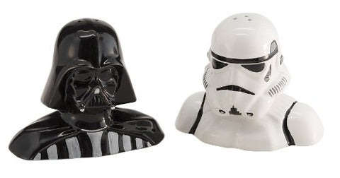 Star Wars Darth Vader and Stormtrooper Salt and Pepper Shakers - Black & White, 3.75" x 2.5" x 3"