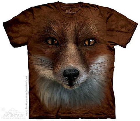 Big Face Fox, Loose Shirt - Brown Adult X-Large