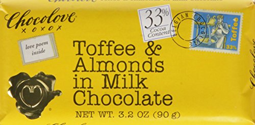 Toffee and Almonds in Milk Chocolate Bar, 3.2 oz