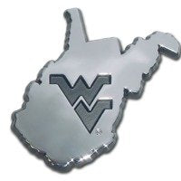 West Virginia WV Shape Shiny Chrome Emblem