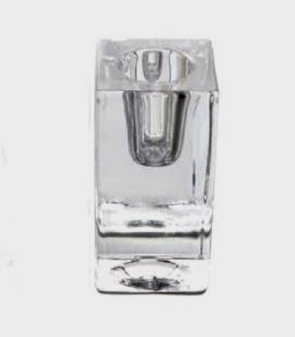 CHUNKY CLEAR GLASS TAPER HOLDER