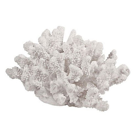 8.3x7.5x4.7" Faux Coral, White