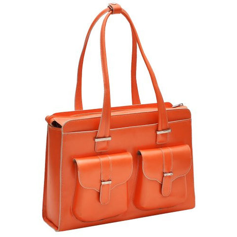 *ALEXIS Leather Ladies' Briefcase Orange