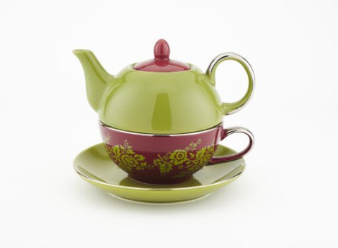 Tea For One With Saucer  - Green
