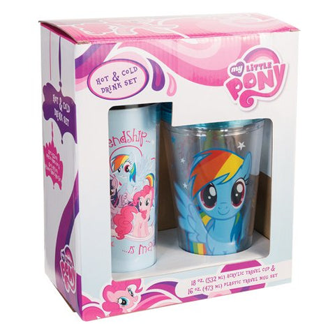 My Little Pony Plastic Travel Mug & 18oz Acrylic Cup Set, 7.75" x 4.5" x 9.25"