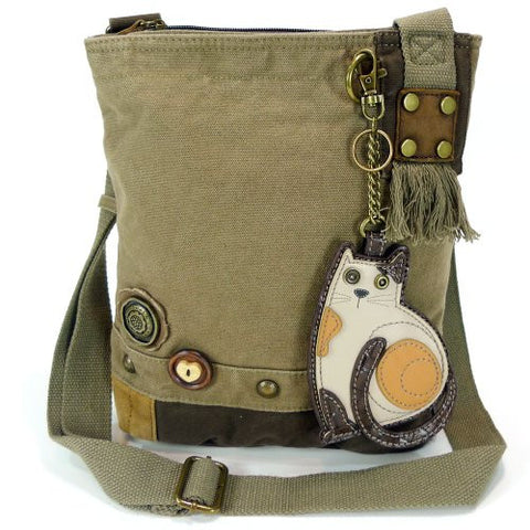 Patch Crossbody Bag - LaZzy Cat, Olive