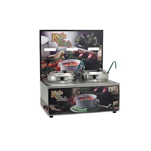 Soup Merchandiser with two 7 Qt insets, "Kettle Fresh"