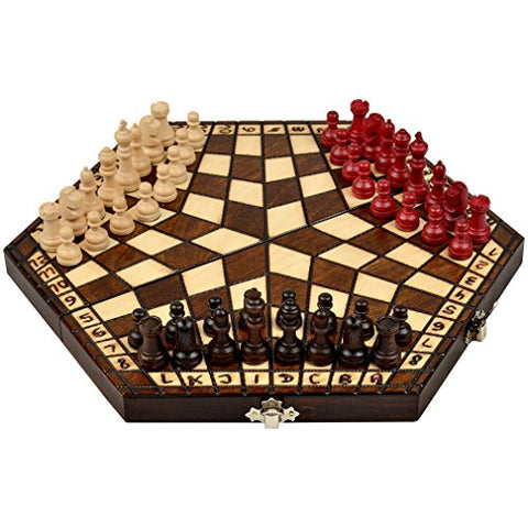 Wooden Three Player Chess - 11"