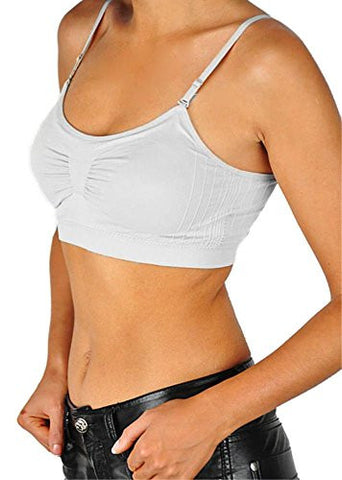 2 or 4 PACK: Seamless Removable Strap Bras WHITE One Size