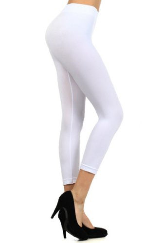 Yelete Capri, Seamless Leggings -White