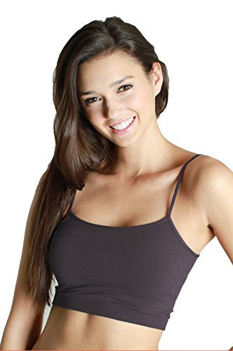 Seamless Bra Top - 63 Charcoal, One Size