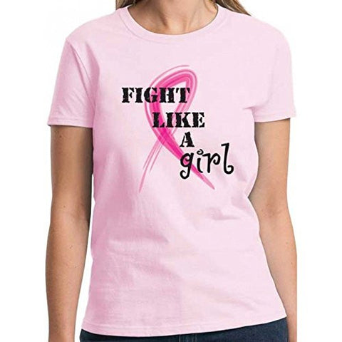 "Fight Like a Girl" Ladies Fit Pink T-Shirt (Medium)"