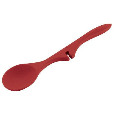 Rachael Ray Cucina Tools 2-Piece Lazy Solid Spoon Set, Cranberry Red
