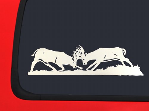 Auutumn Conflict Deer Decal - White, 9"x3"
