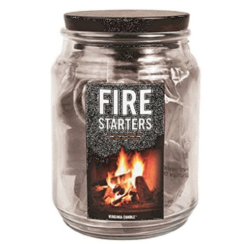 Fire Starter Jar Glass - 22 Parafin Cups, 3.75" x 5.75"