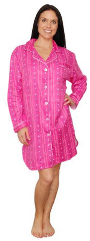Floral Dottie Pink Sleepshirt, Large/X-Large