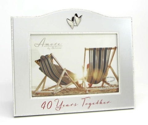 7.75"H 40TH ANNIVERSARY FRAME HOLDS 5X7 PHOTO