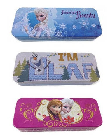 Disney Frozen Tin Pencil Case Assorted 3-Piece Pack 8"