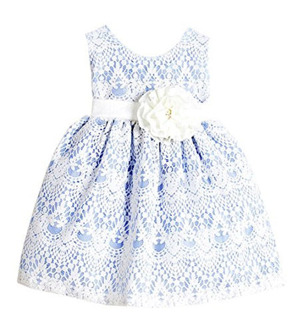 Infant Sweet Vintage Lace Dress Light Blue