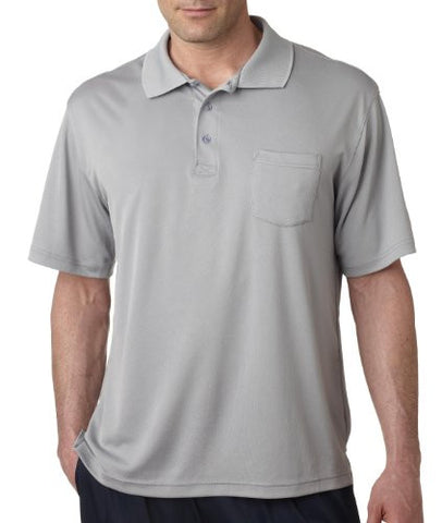 UltraClub Men's UC Performance Polo Shirt (Grey / Medium)